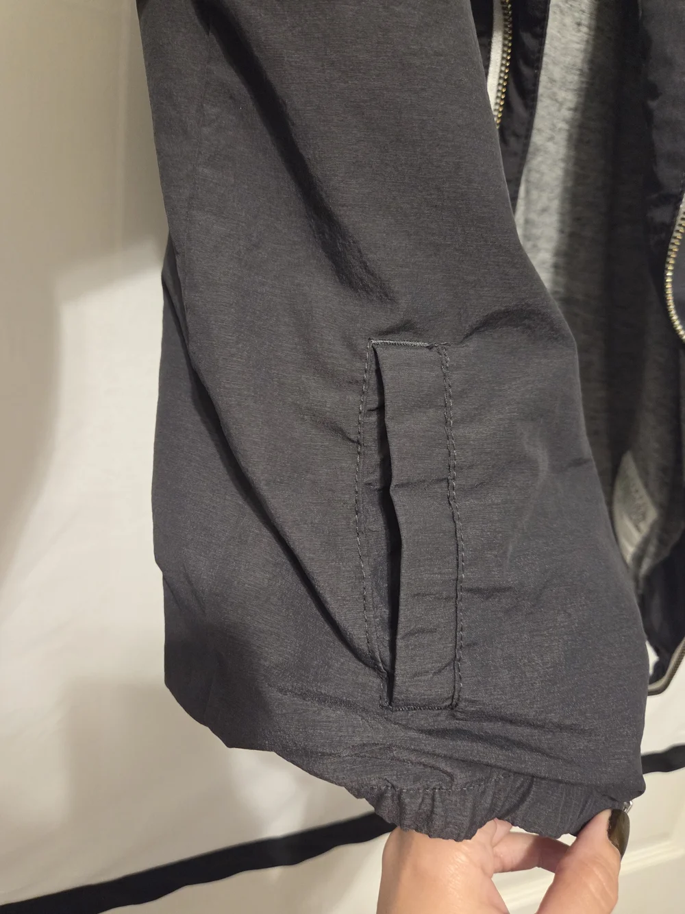 Gymboree Boys Black Hooded Windbreaker with Gray Lining